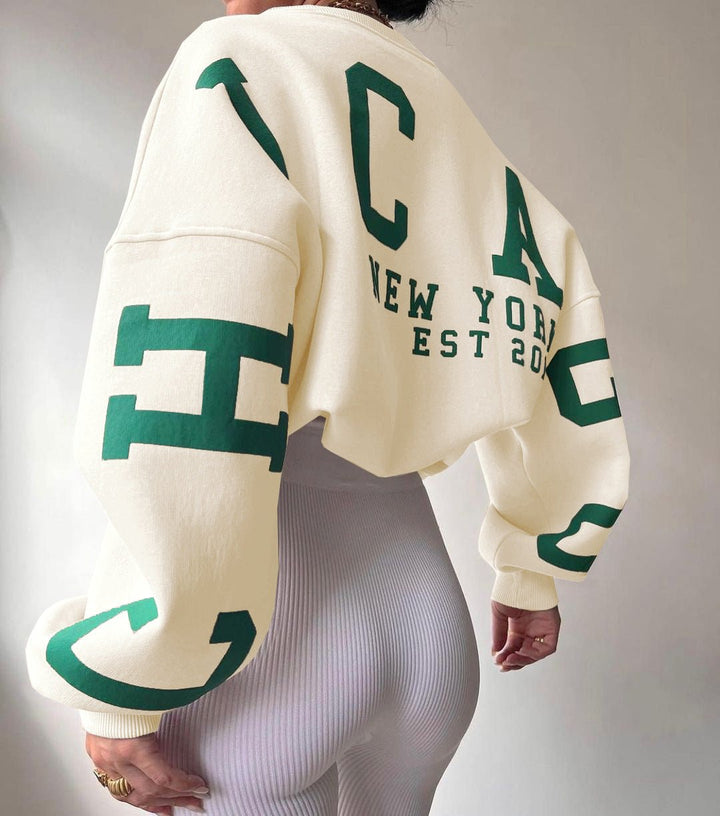 Oversized Varsity Sleeve Crewneck Jumper