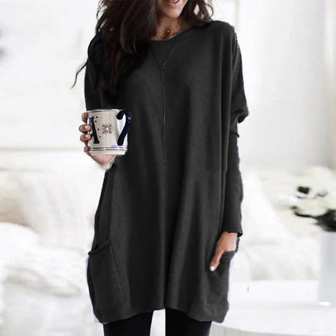 Oversized Long-Sleeve Pocket Tunic