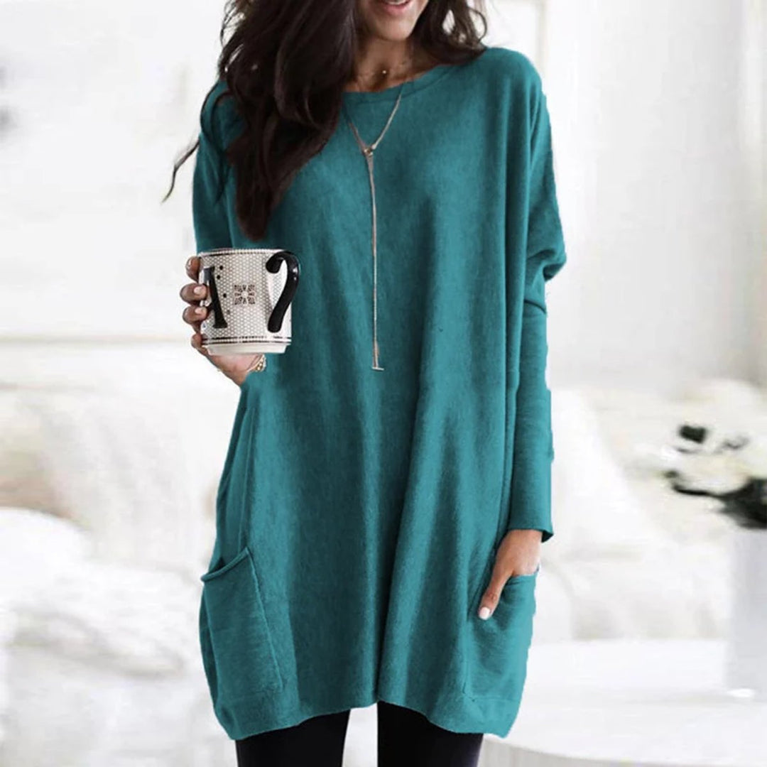 Oversized Long-Sleeve Pocket Tunic