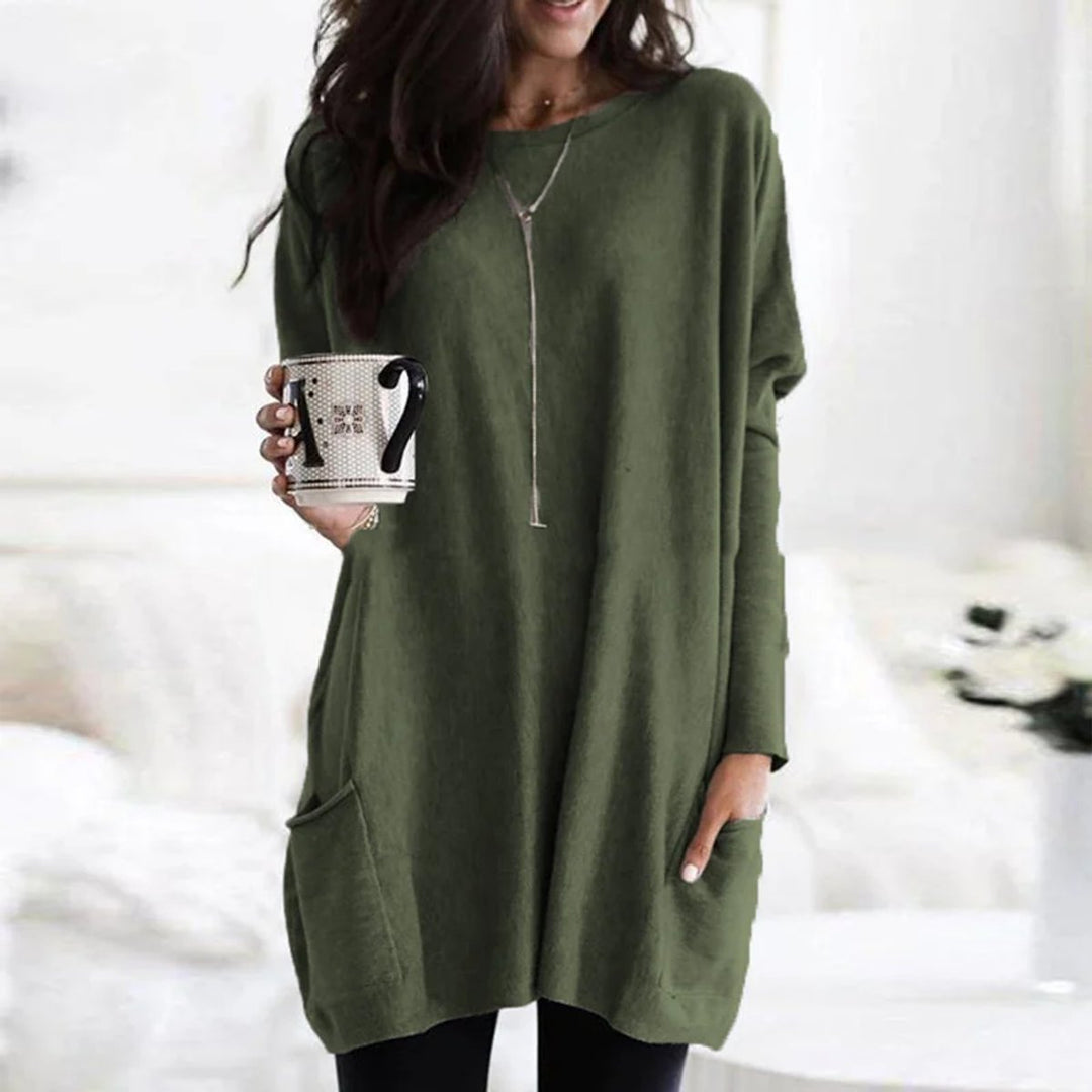 Oversized Long-Sleeve Pocket Tunic