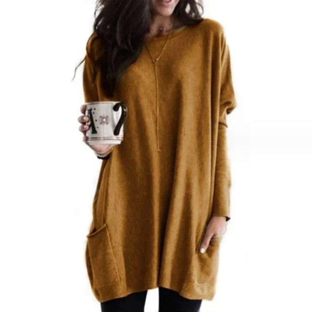 Oversized Long-Sleeve Pocket Tunic