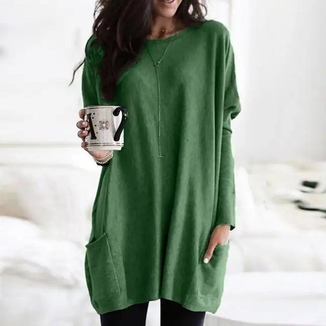 Oversized Long-Sleeve Pocket Tunic
