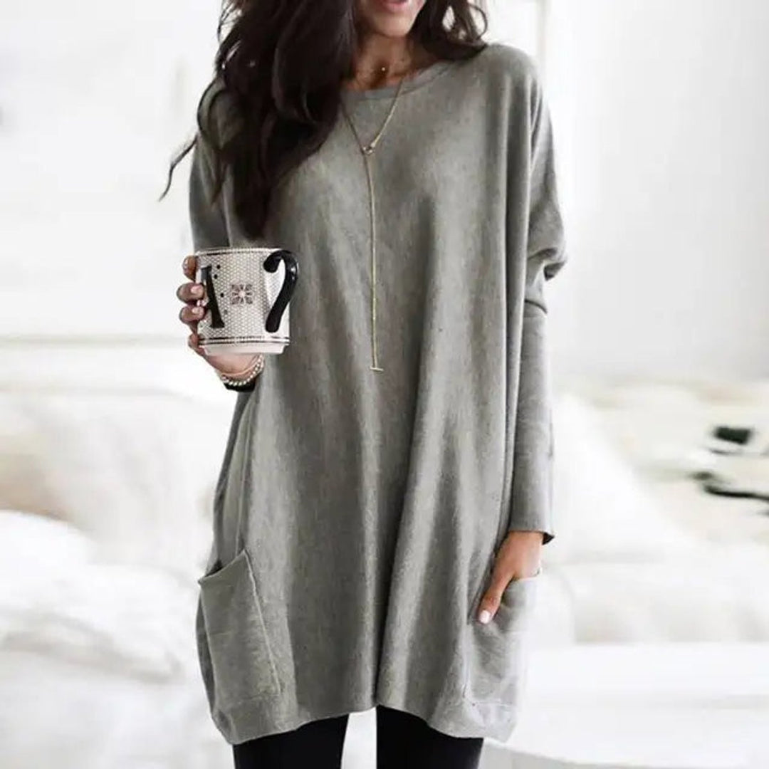 Oversized Long-Sleeve Pocket Tunic