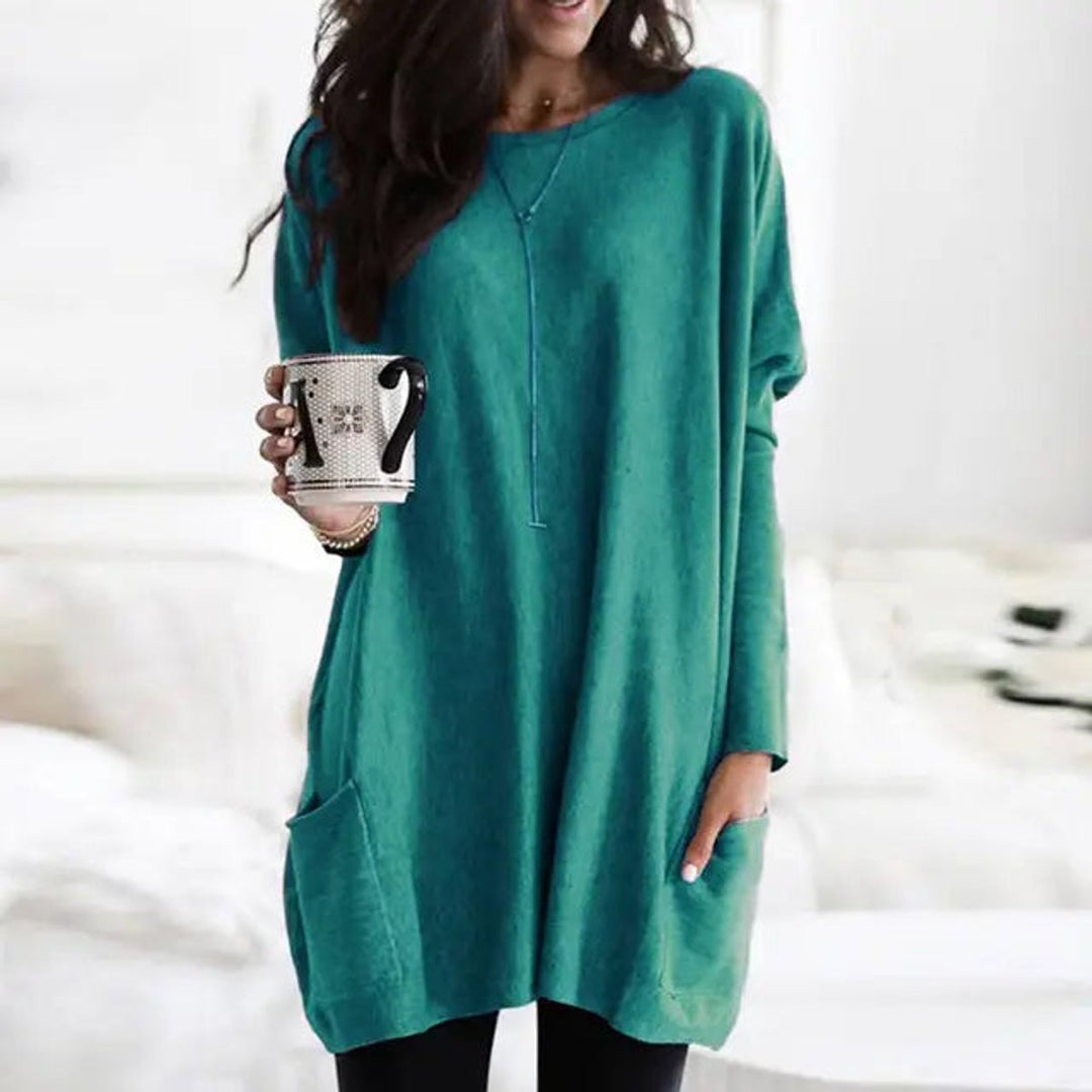 Oversized Long-Sleeve Pocket Tunic