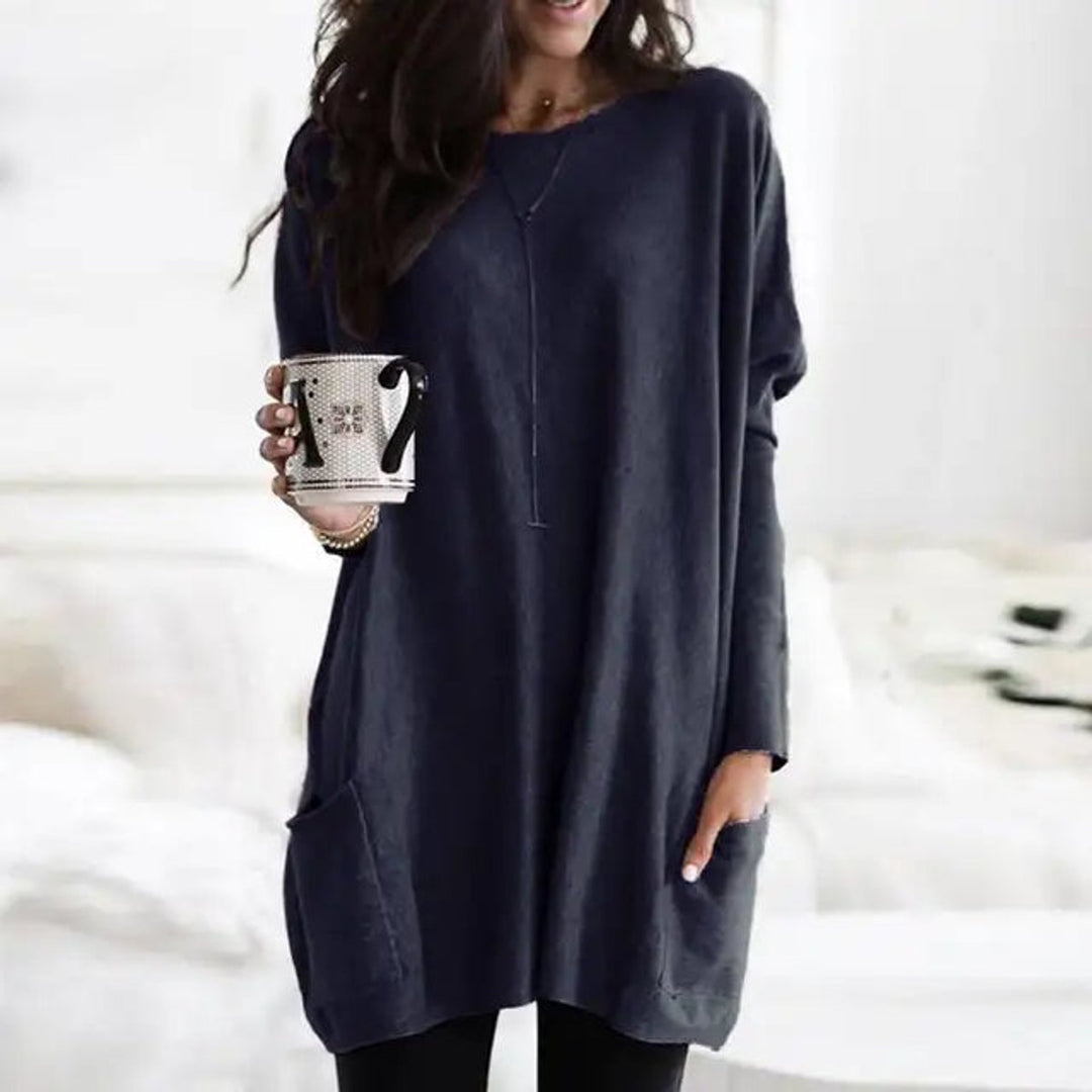 Oversized Long-Sleeve Pocket Tunic