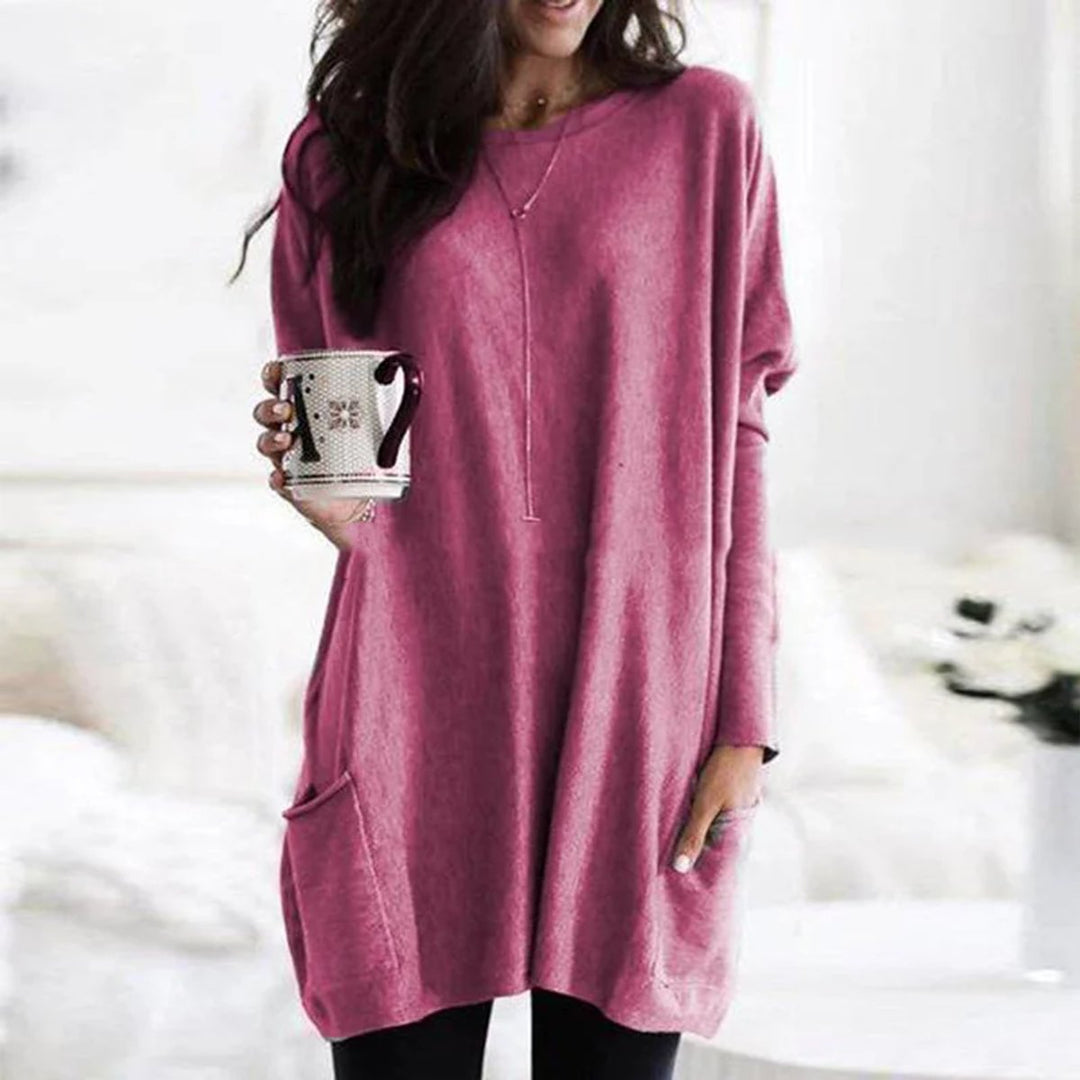 Oversized Long-Sleeve Pocket Tunic