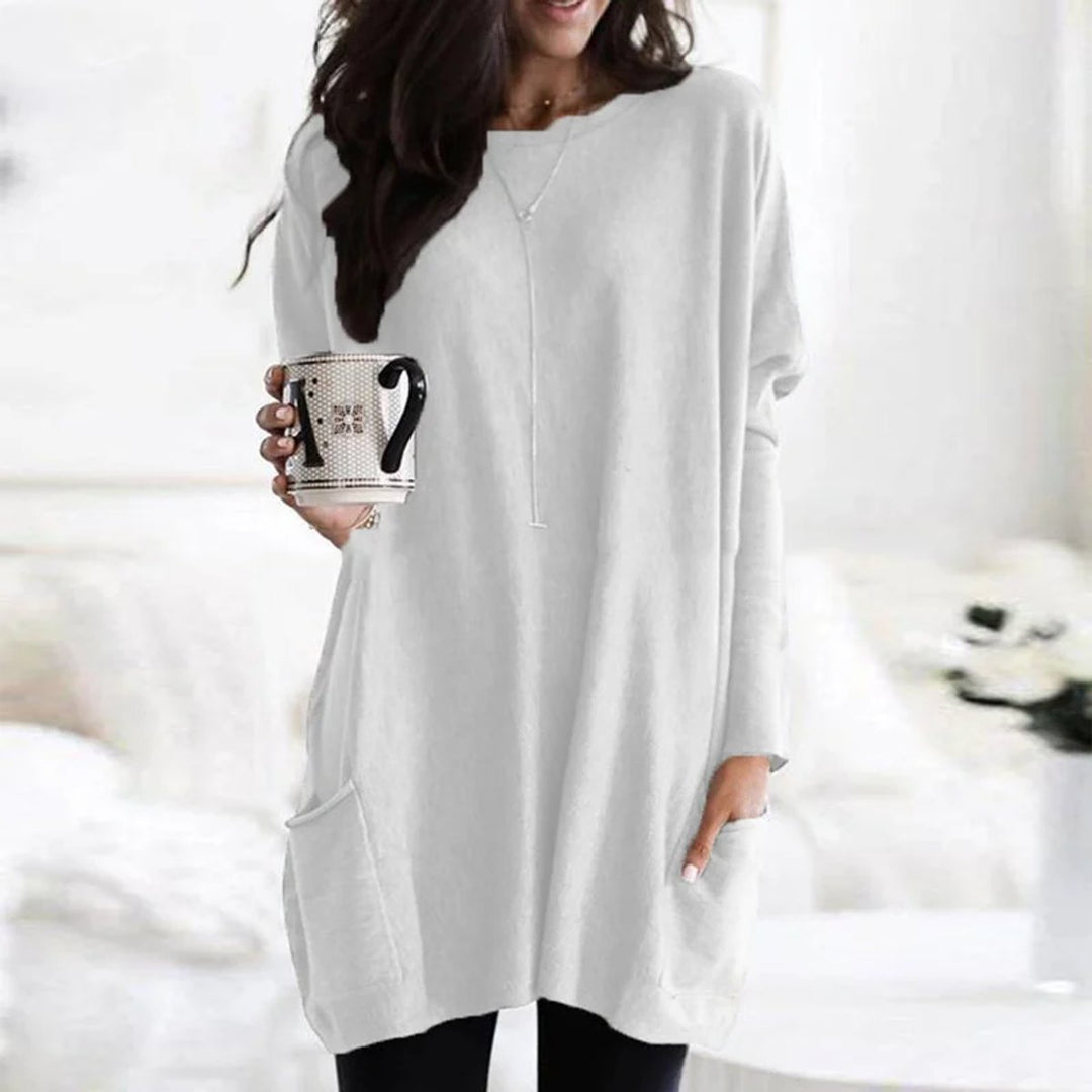 Oversized Long-Sleeve Pocket Tunic