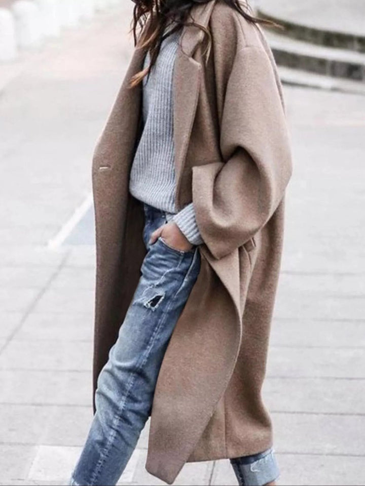 Oversized Long Wool-Blend Coat