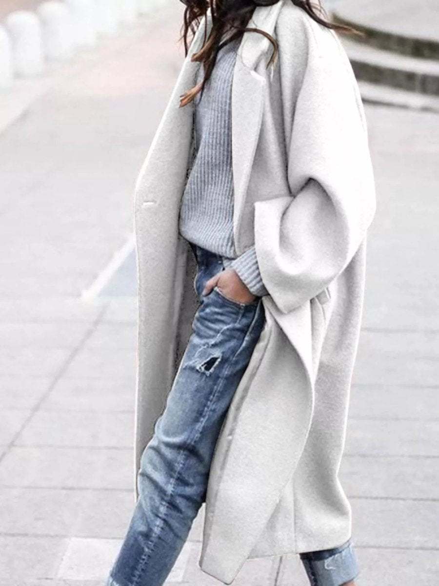 Oversized Long Wool-Blend Coat