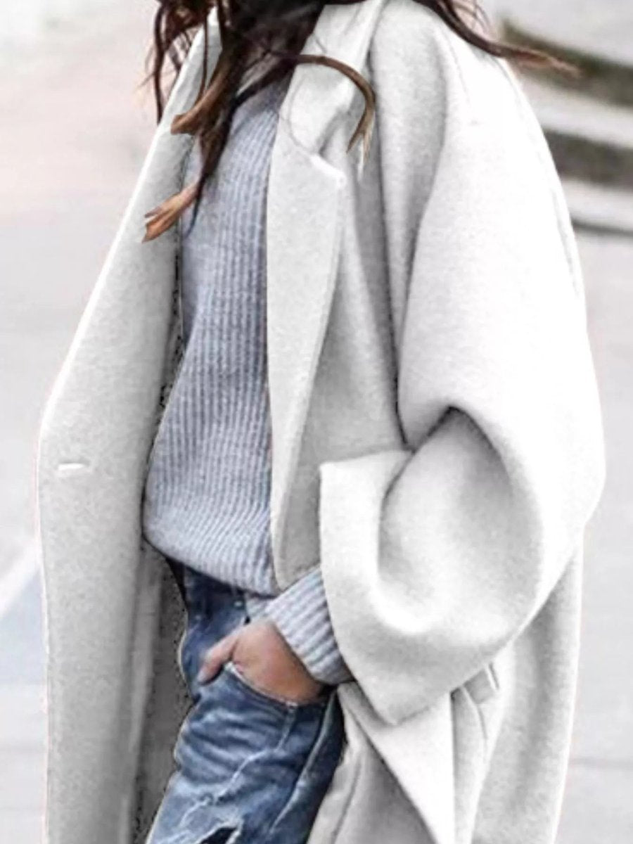 Oversized Long Wool-Blend Coat