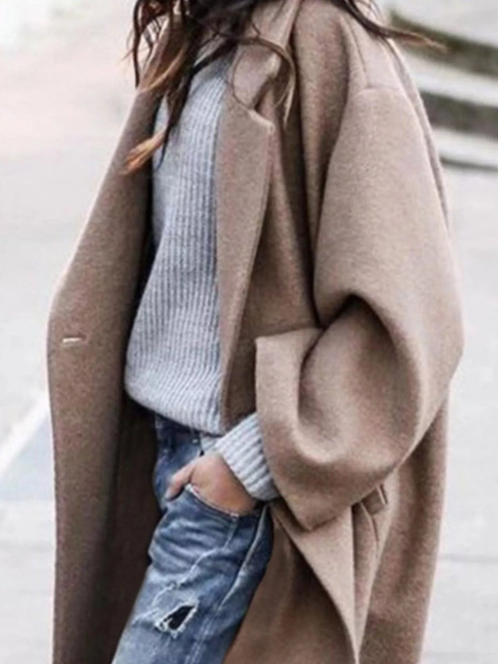 Oversized Long Wool-Blend Coat