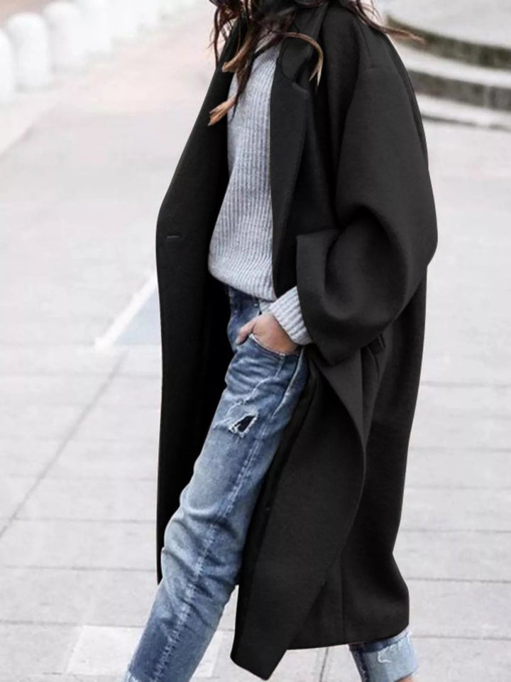 Oversized Long Wool-Blend Coat