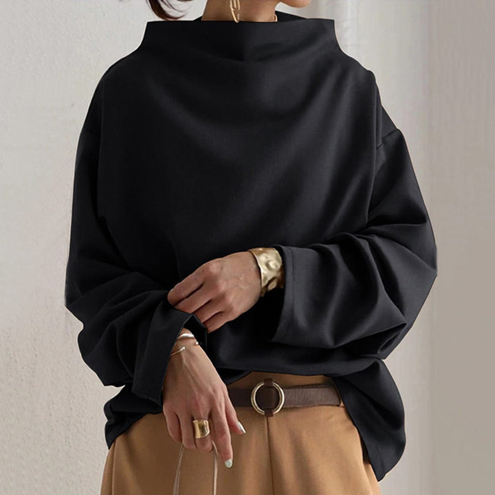 Oversized Mock Neck Knit Sweater