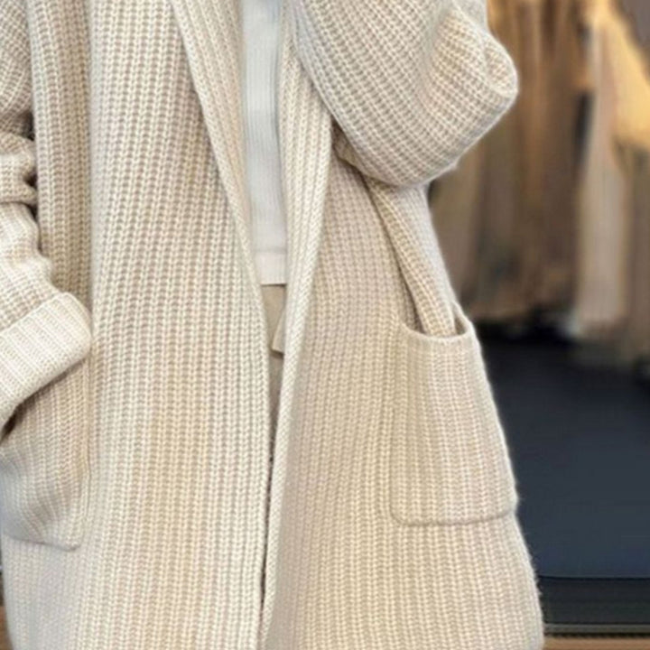 Oversized Knitted Cardigan with Scarf Detail