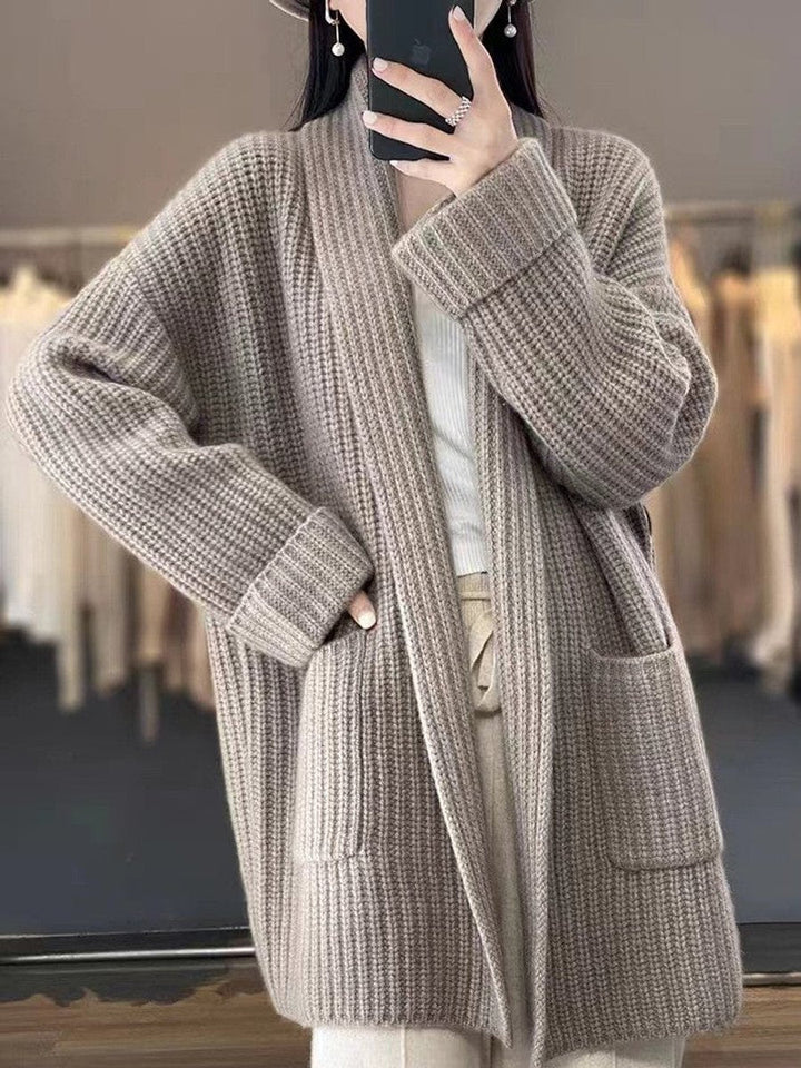 Oversized Knitted Cardigan with Scarf Detail