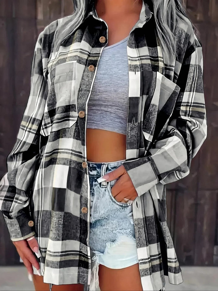 Oversized Plaid Flannel Shirt