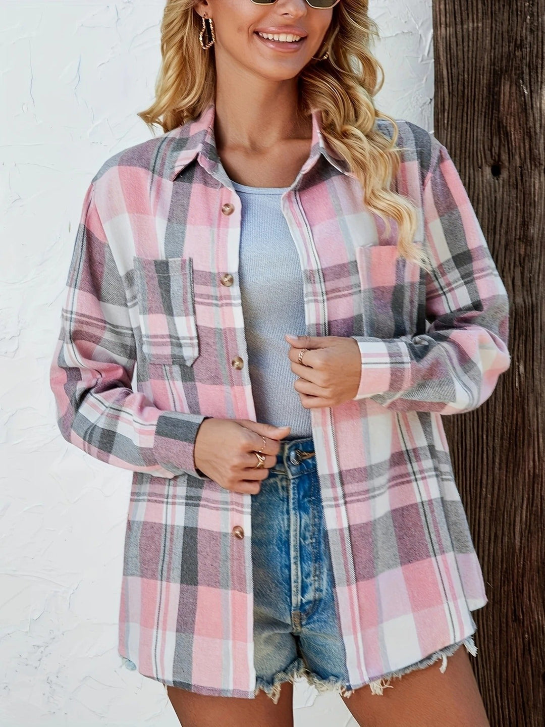 Oversized Plaid Flannel Shirt