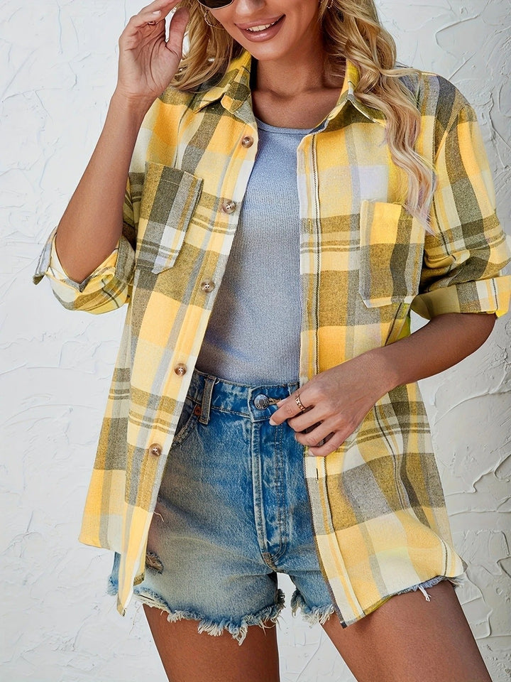 Oversized Plaid Flannel Shirt