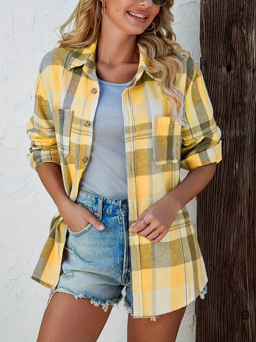 Oversized Plaid Flannel Shirt