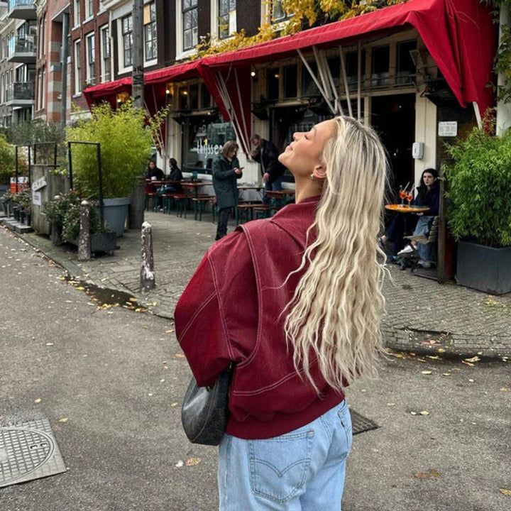 Oversized Quilted Bomber Jacket