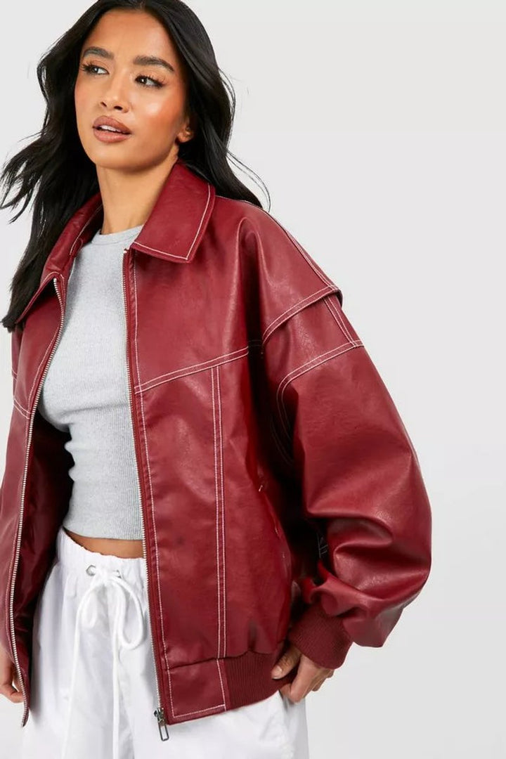 Oversized Quilted Bomber Jacket
