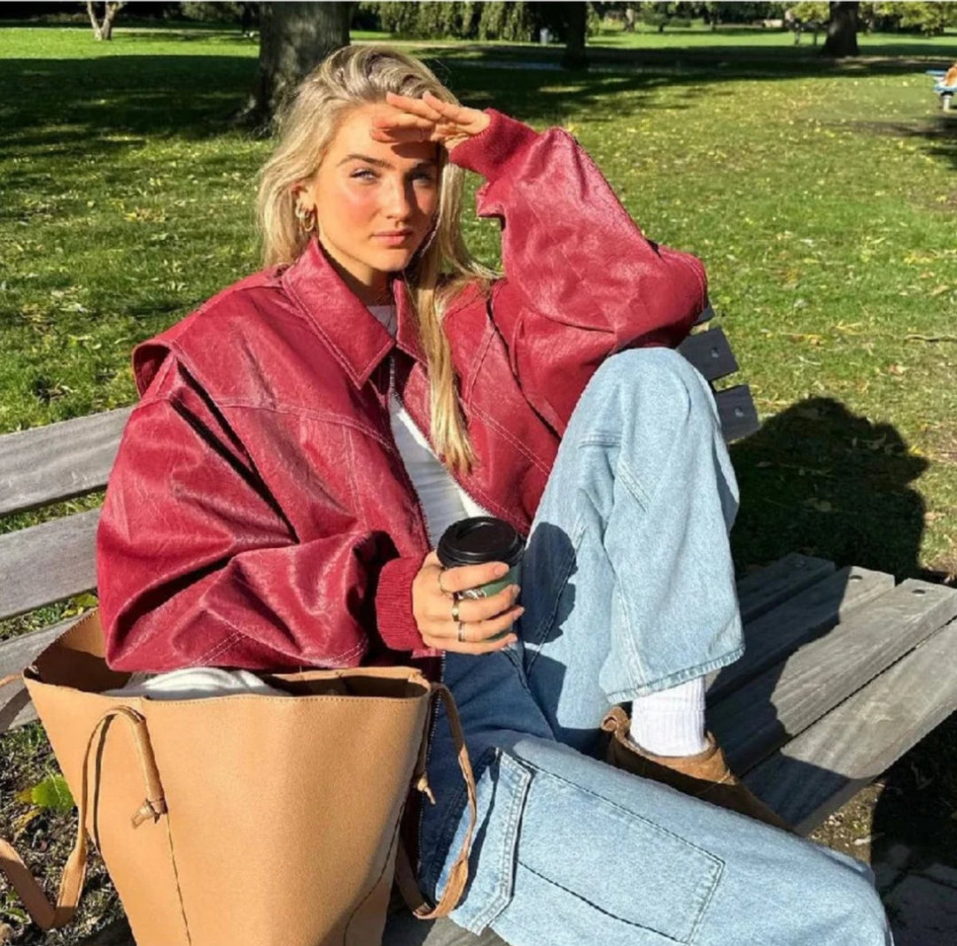 Oversized Quilted Bomber Jacket