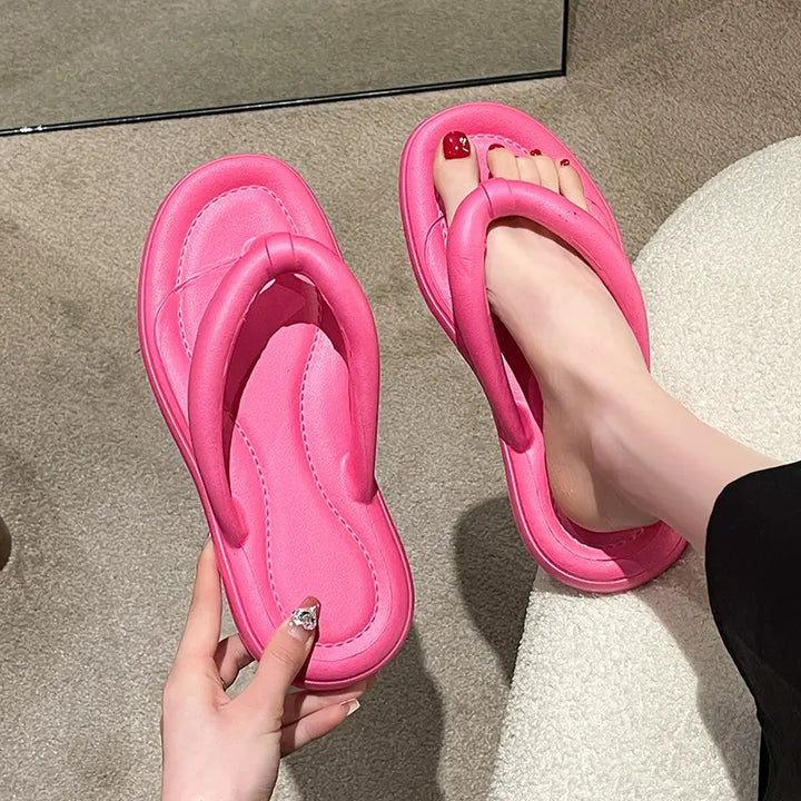 A pair of vibrant pink women&
