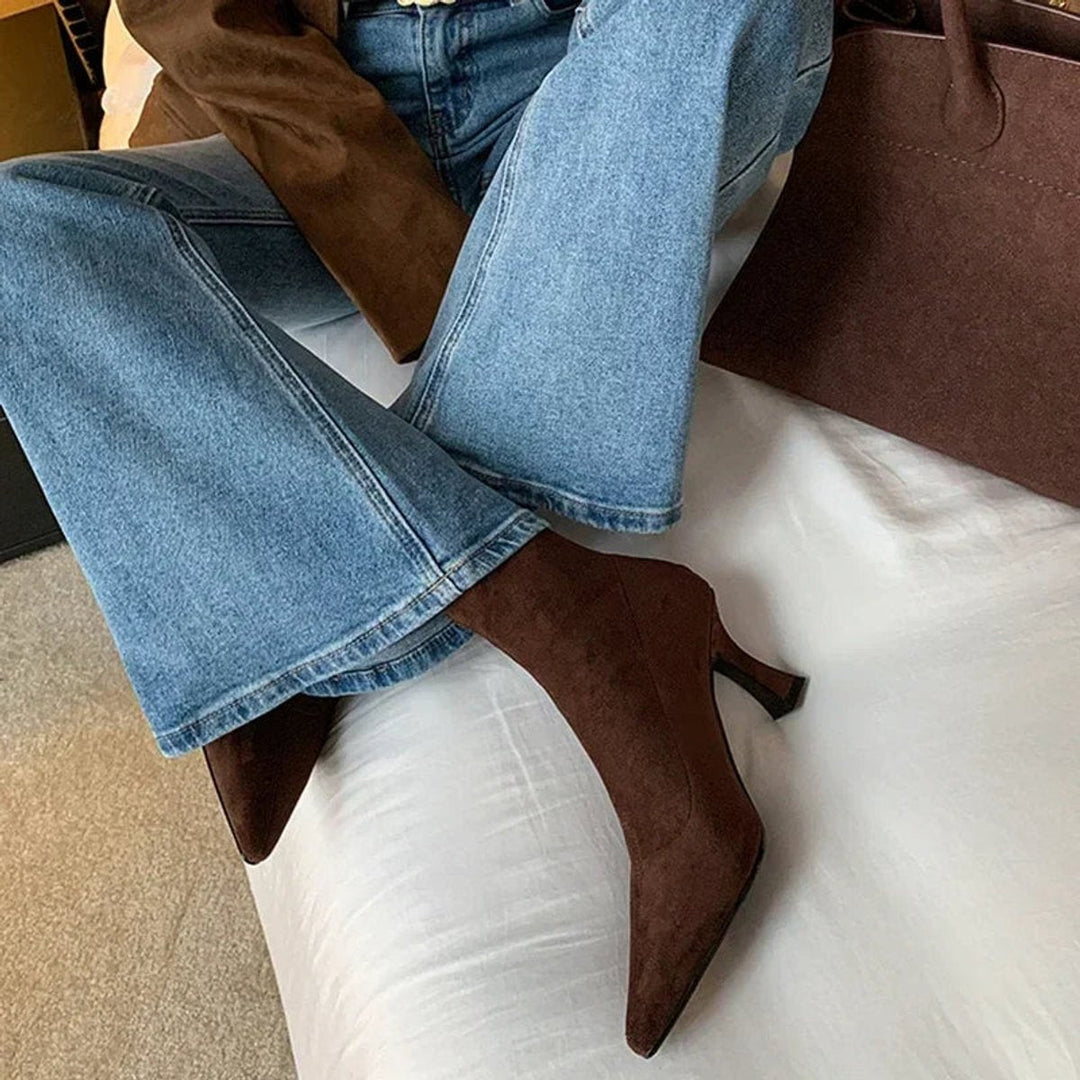 Pointed Toe Sock Ankle Boots
