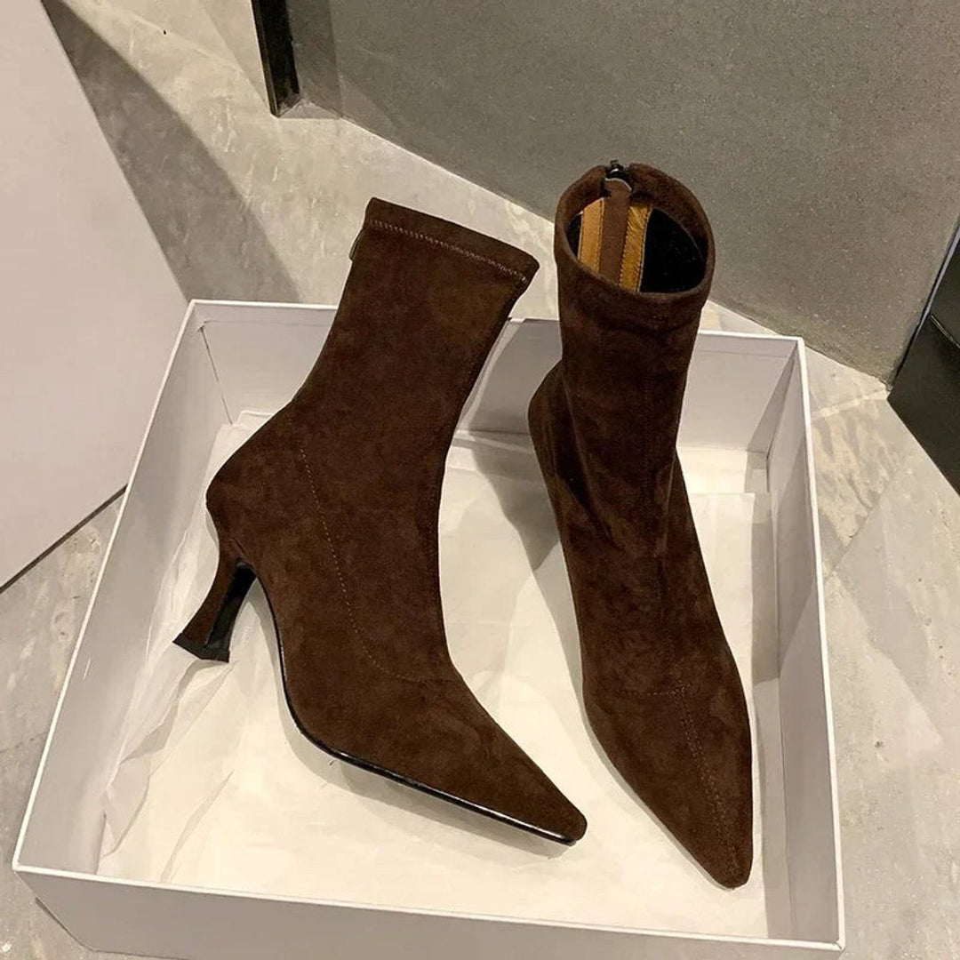 Pointed Toe Sock Ankle Boots