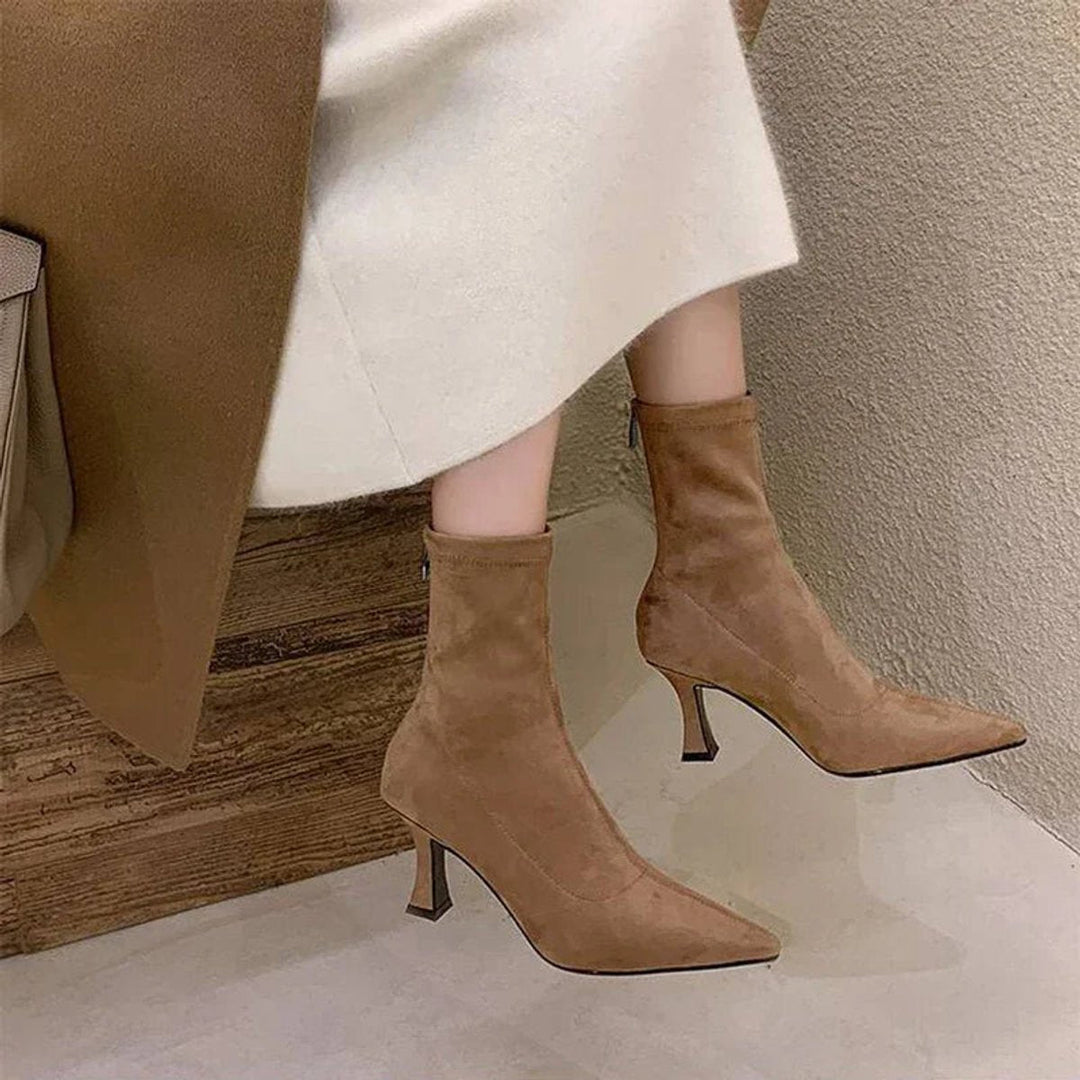 Pointed Toe Sock Ankle Boots