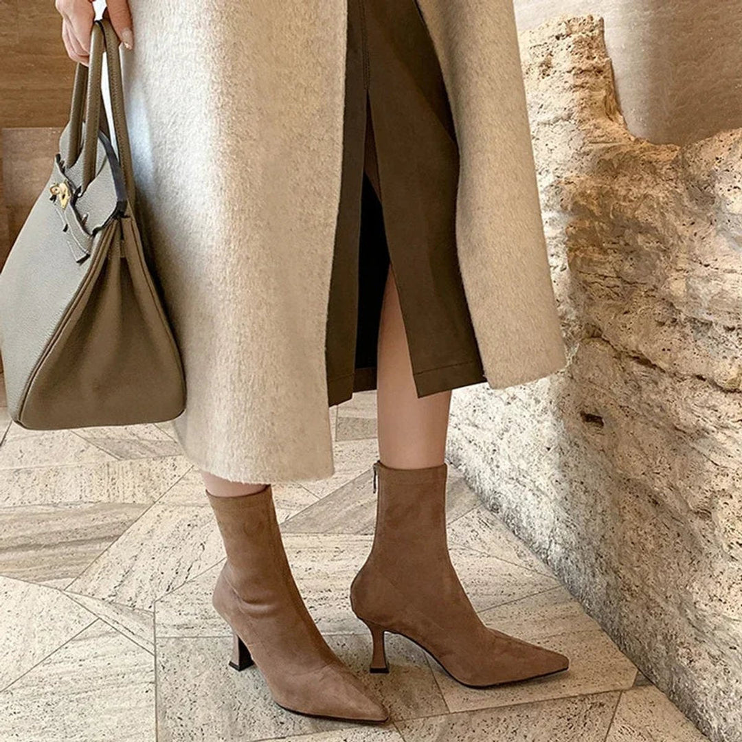 Pointed Toe Sock Ankle Boots