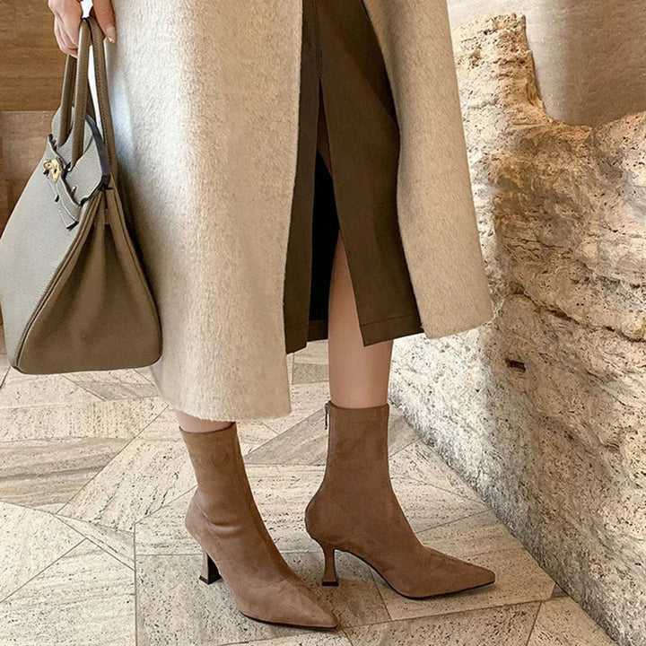 Pointed Toe Sock Ankle Boots