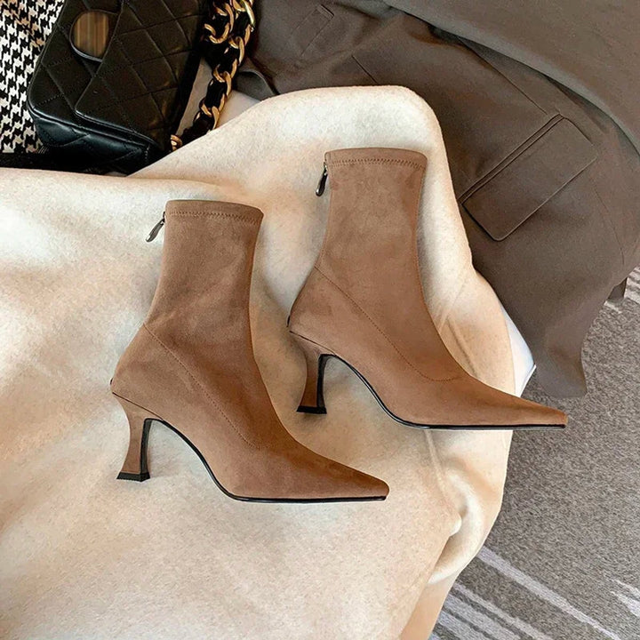 Pointed Toe Sock Ankle Boots
