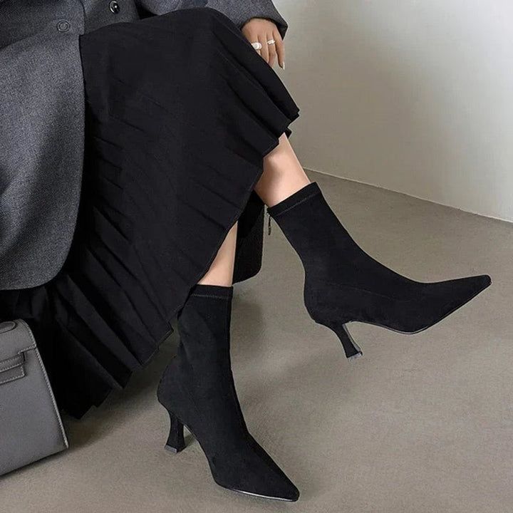 Pointed Toe Sock Ankle Boots