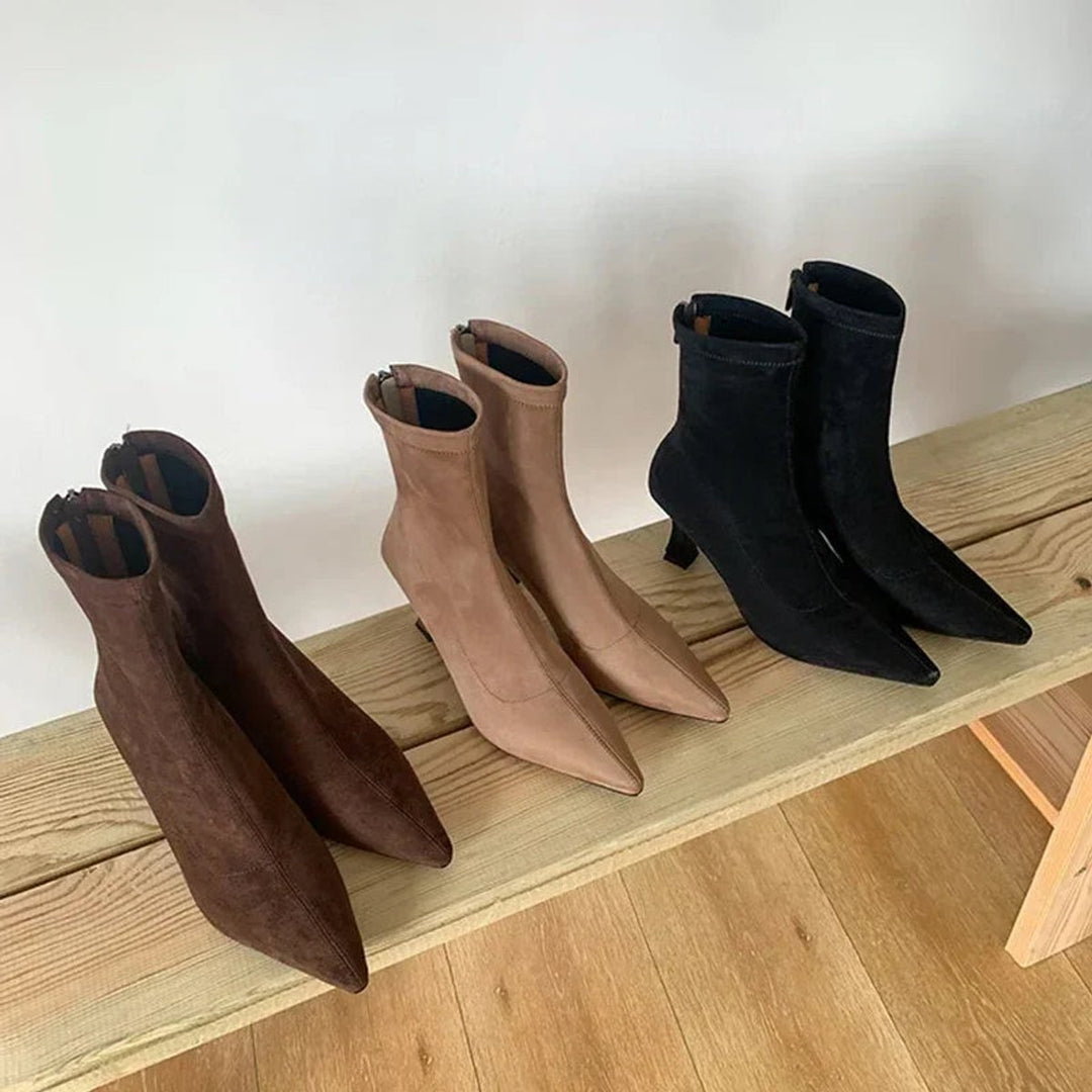 Pointed Toe Sock Ankle Boots