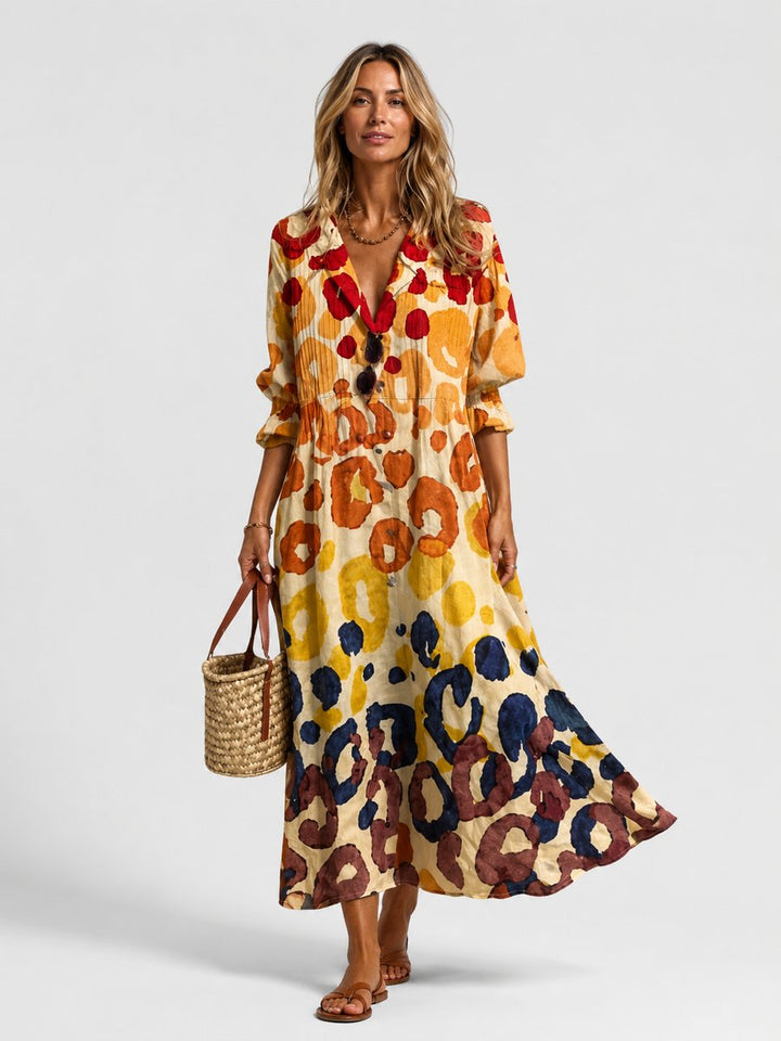 Printed Maxi Shirt Dress