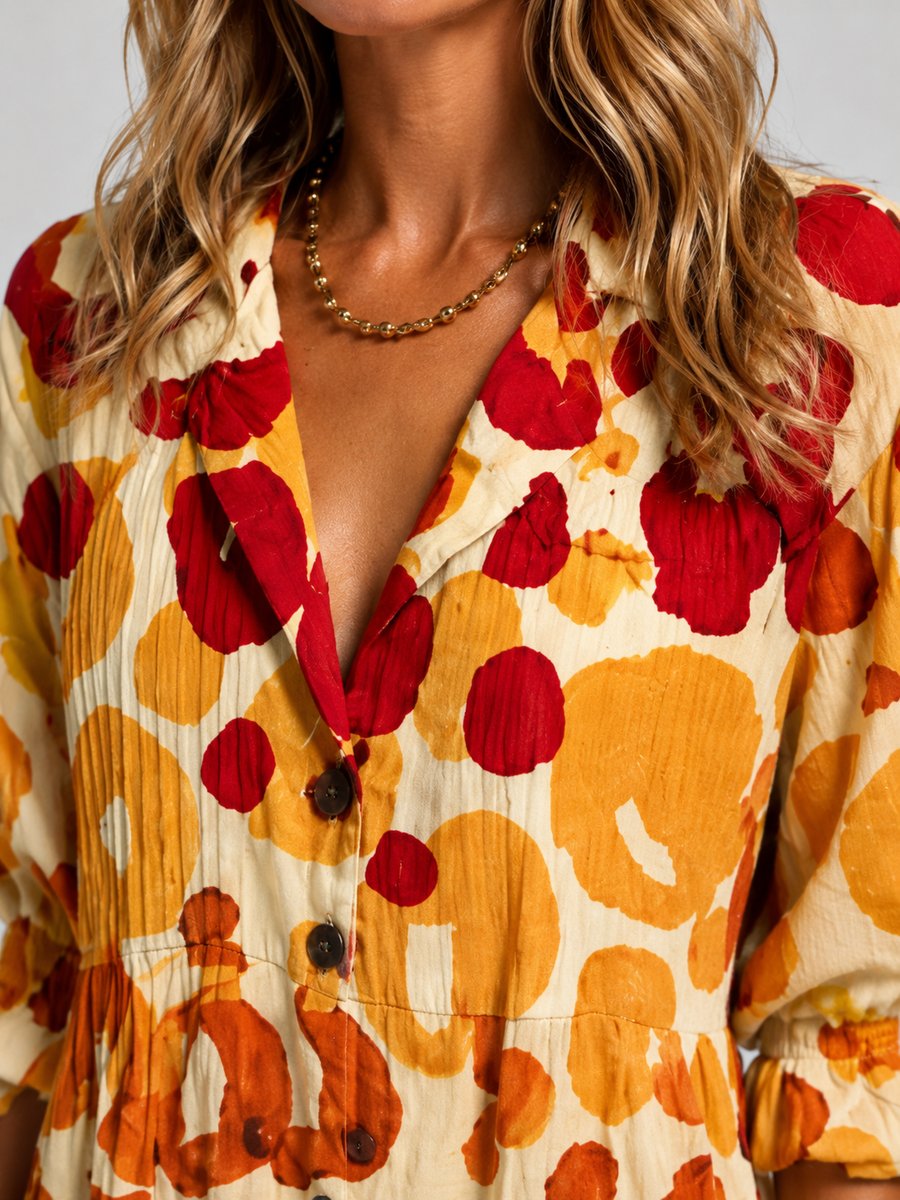 Printed Maxi Shirt Dress
