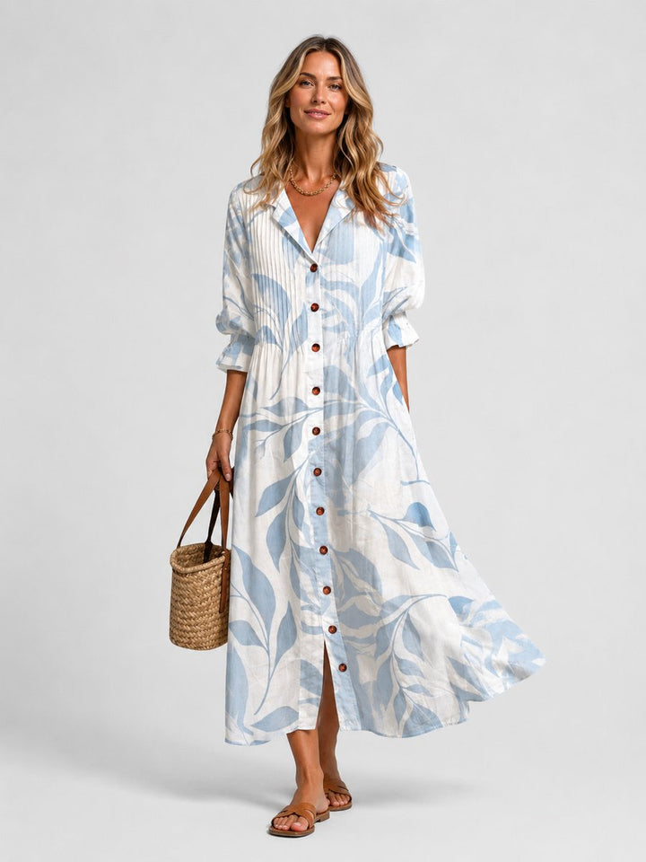 Printed Maxi Shirt Dress