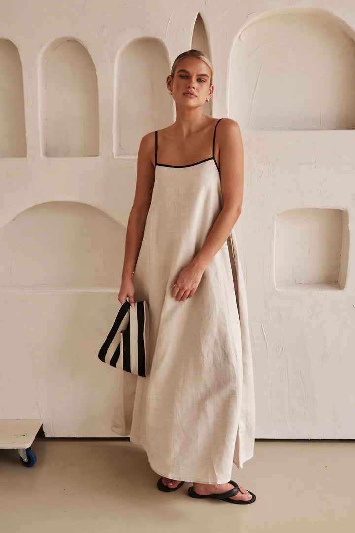 Relaxed-Fit Linen Maxi Dress