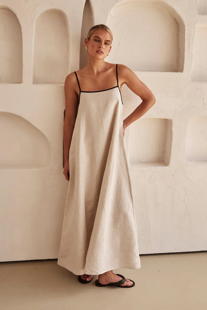 Relaxed-Fit Linen Maxi Dress