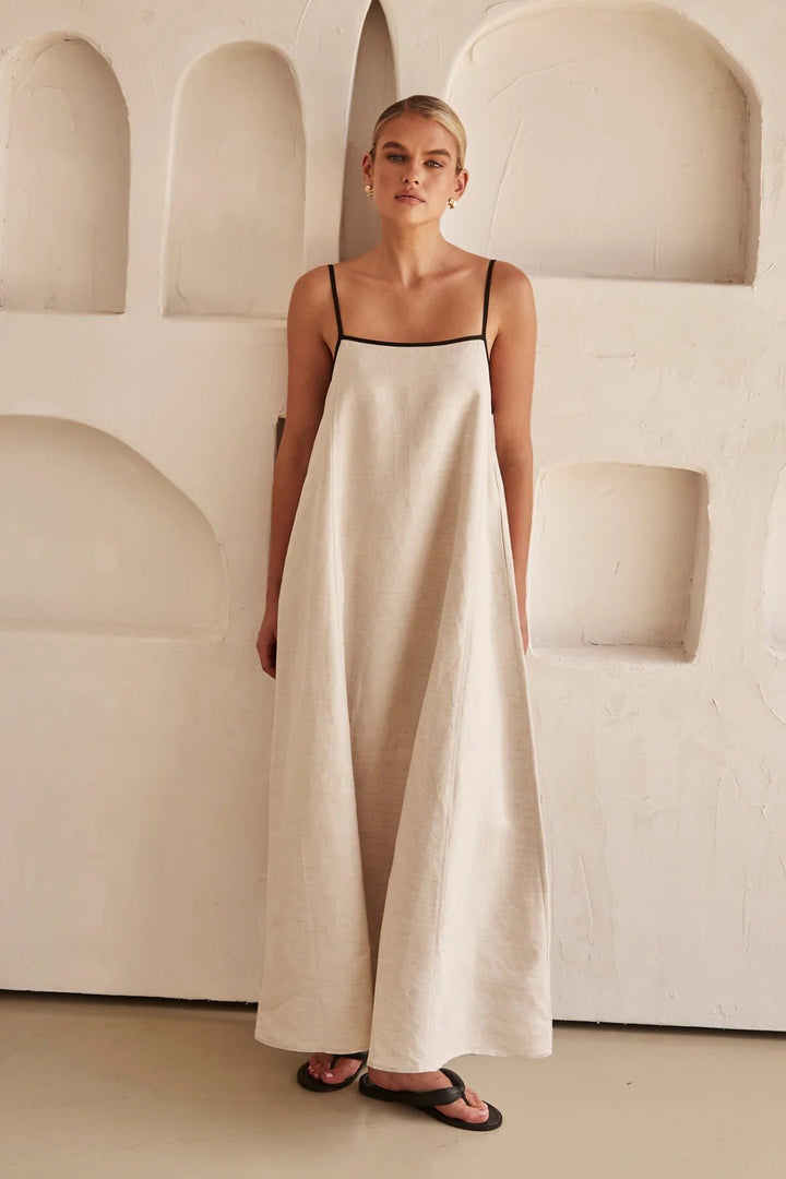 Relaxed-Fit Linen Maxi Dress