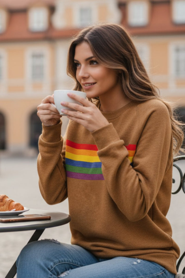 Rainbow Striped Crew-Neck Jumper