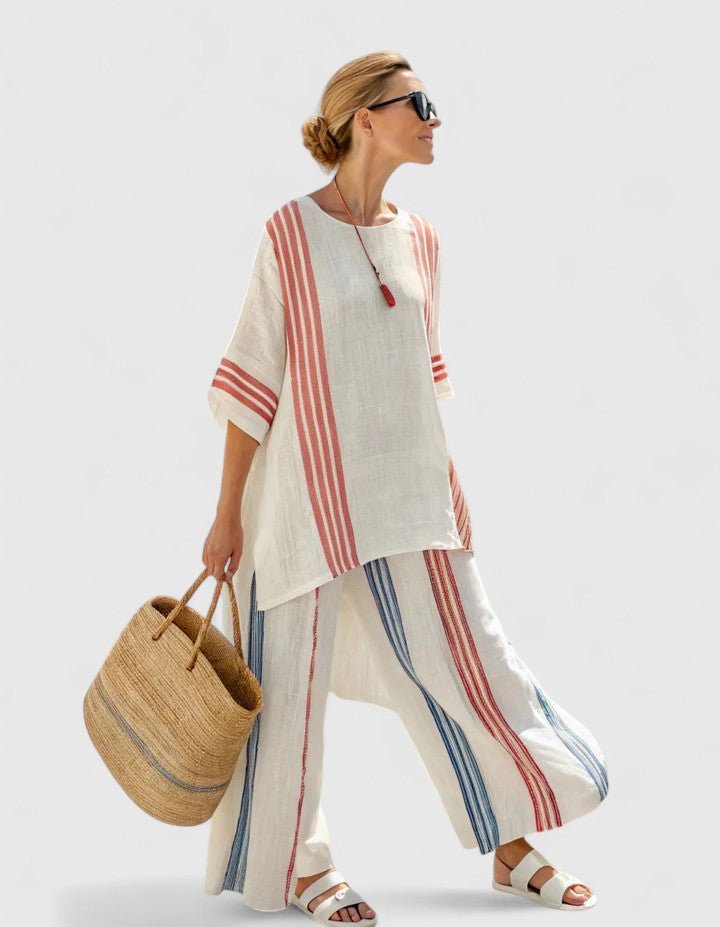 Relaxed Linen-Mix Wide-Leg Two-Piece Set