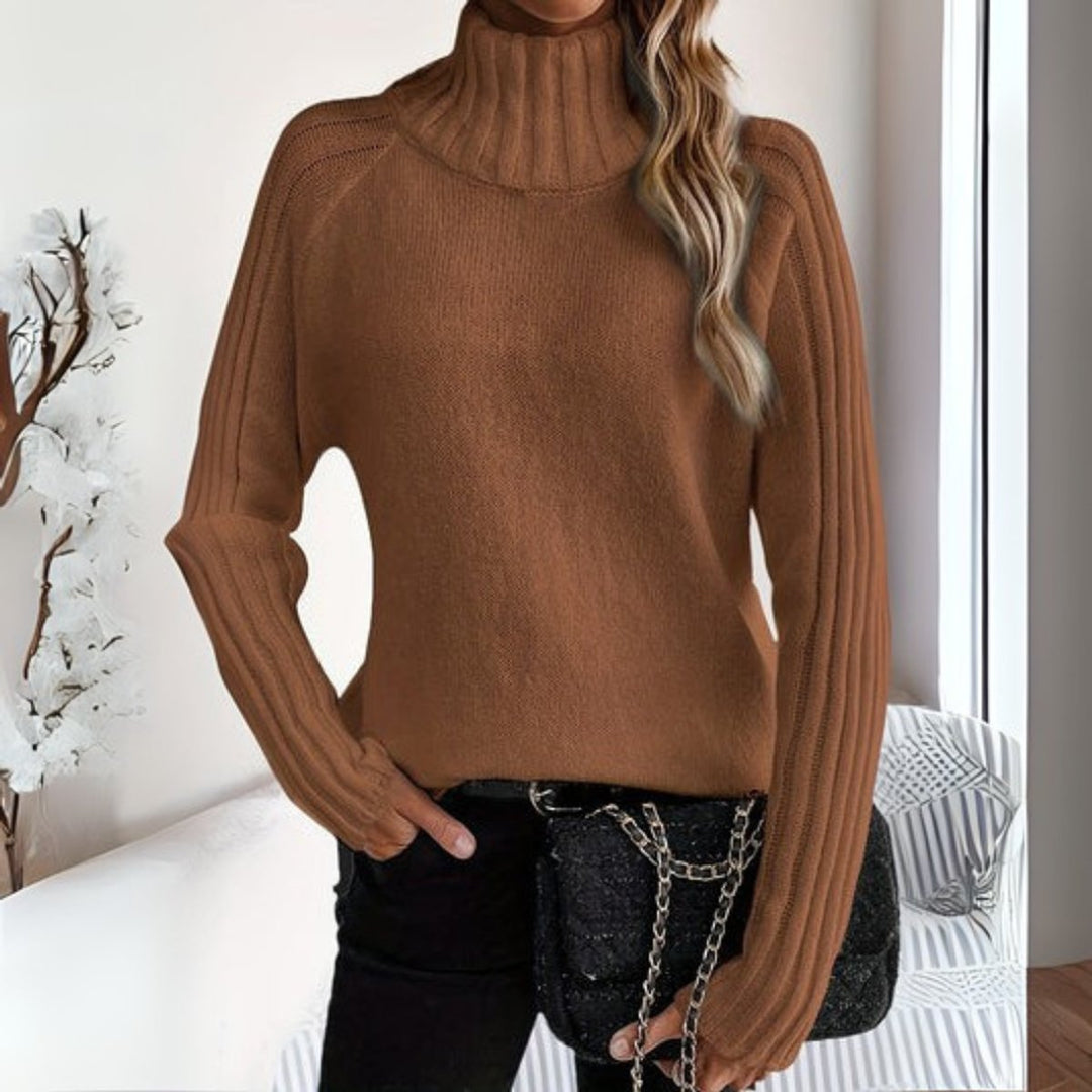 Ribbed Roll Neck Jumper