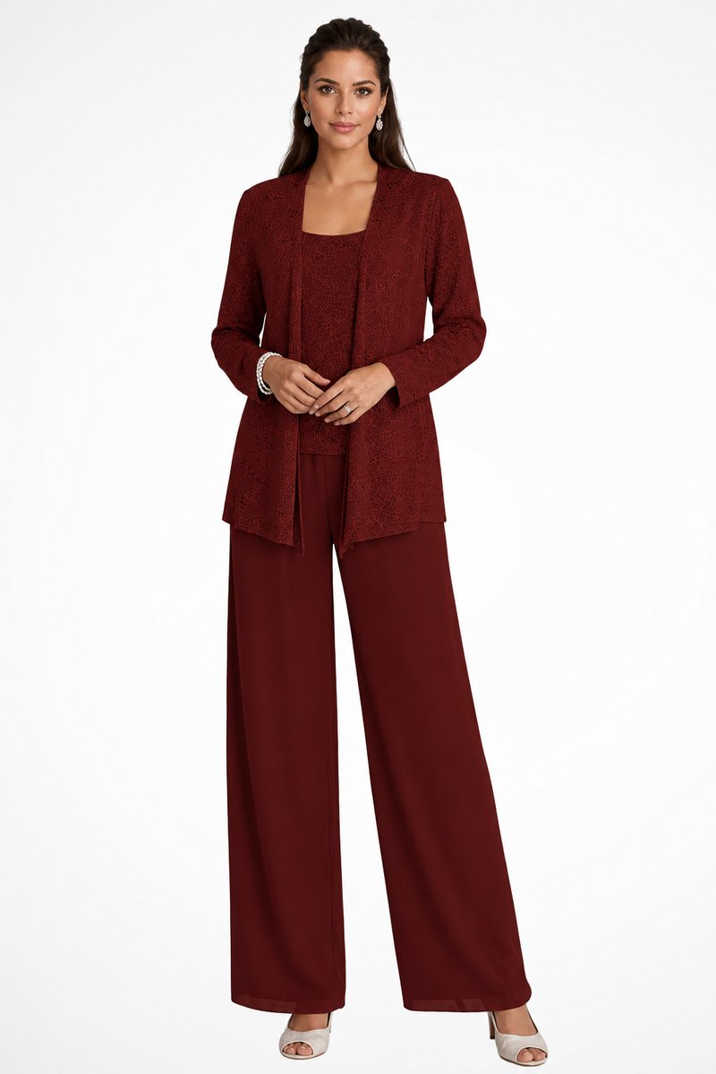 Sequined Wide-Leg Three-Piece Occasion Set