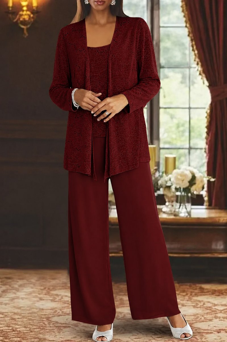 Sequined Wide-Leg Three-Piece Occasion Set