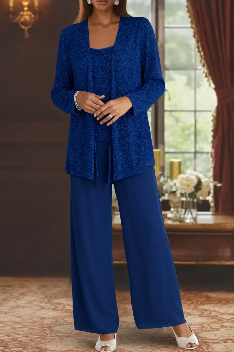 Sequined Wide-Leg Three-Piece Occasion Set