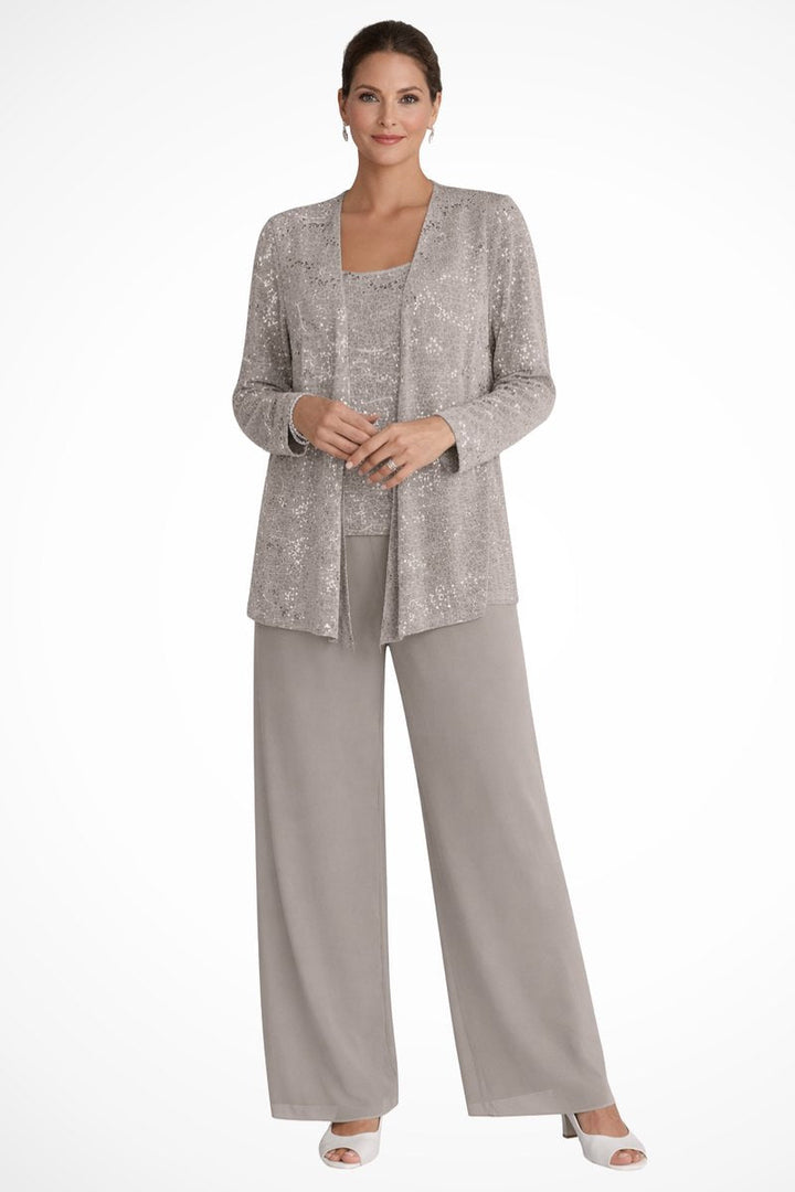Sequined Wide-Leg Three-Piece Occasion Set