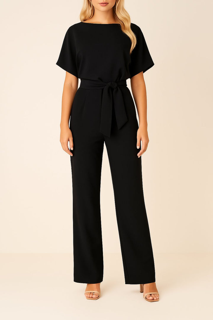 Wide Leg Belted Jumpsuit