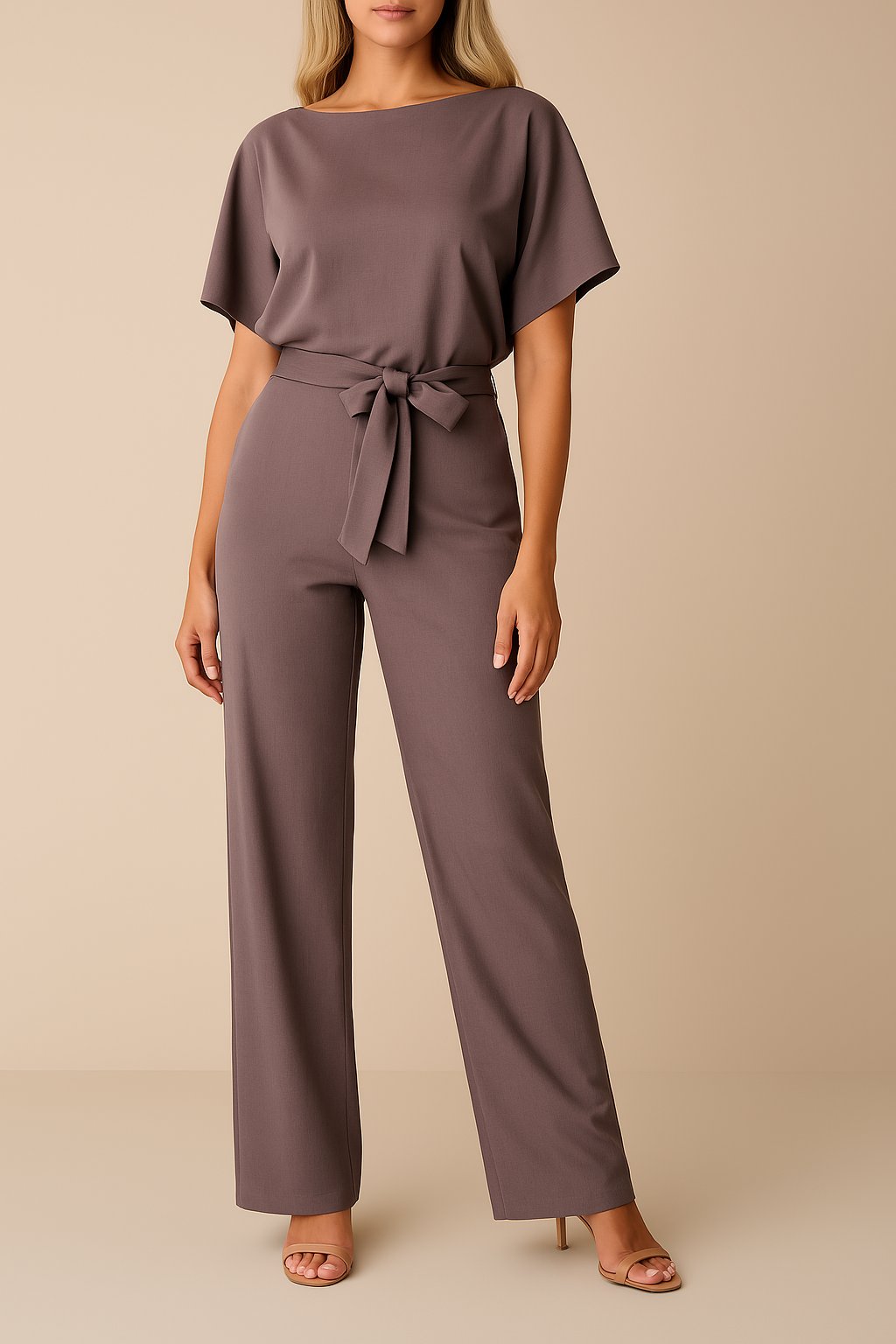 Wide Leg Belted Jumpsuit